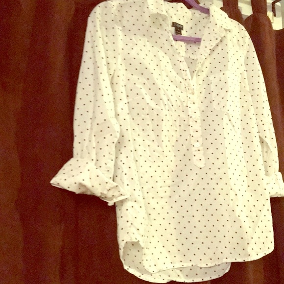 J Crew polka dot button front shirt - Picture 2 of 7